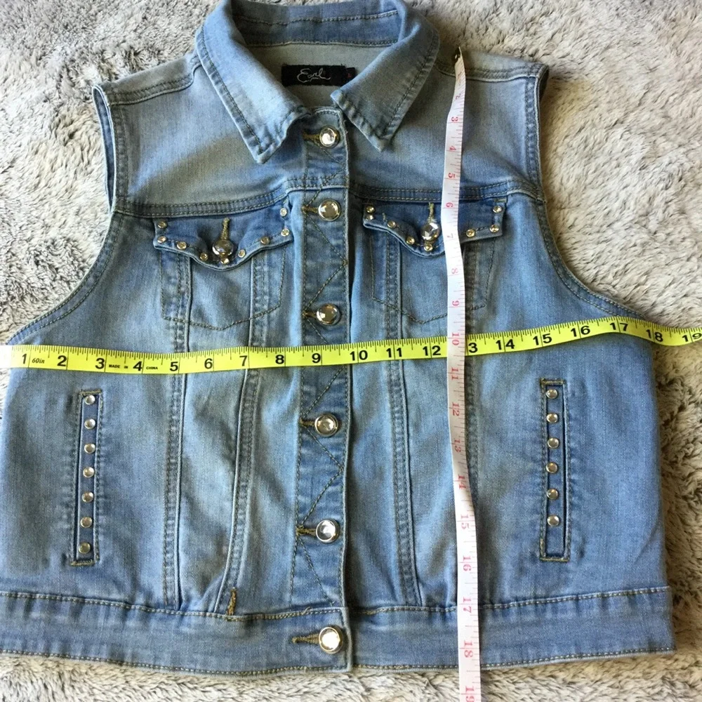 Earl Jeans Light Blue Denim Vest - Picture 10 of 11